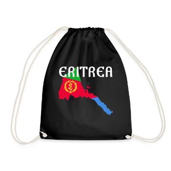Eritrea Map Habesha Flag Gift Idea - Drawstring Bag - black - Front