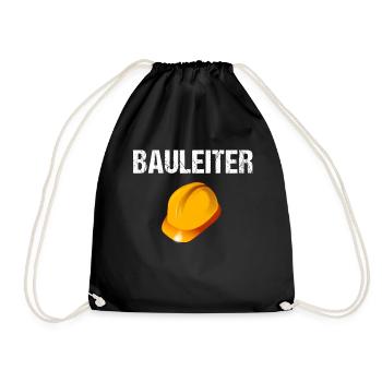 Bauleiter | Bauarbeiter Bau Baustelle - Turnbeutel - Schwarz - Vorne