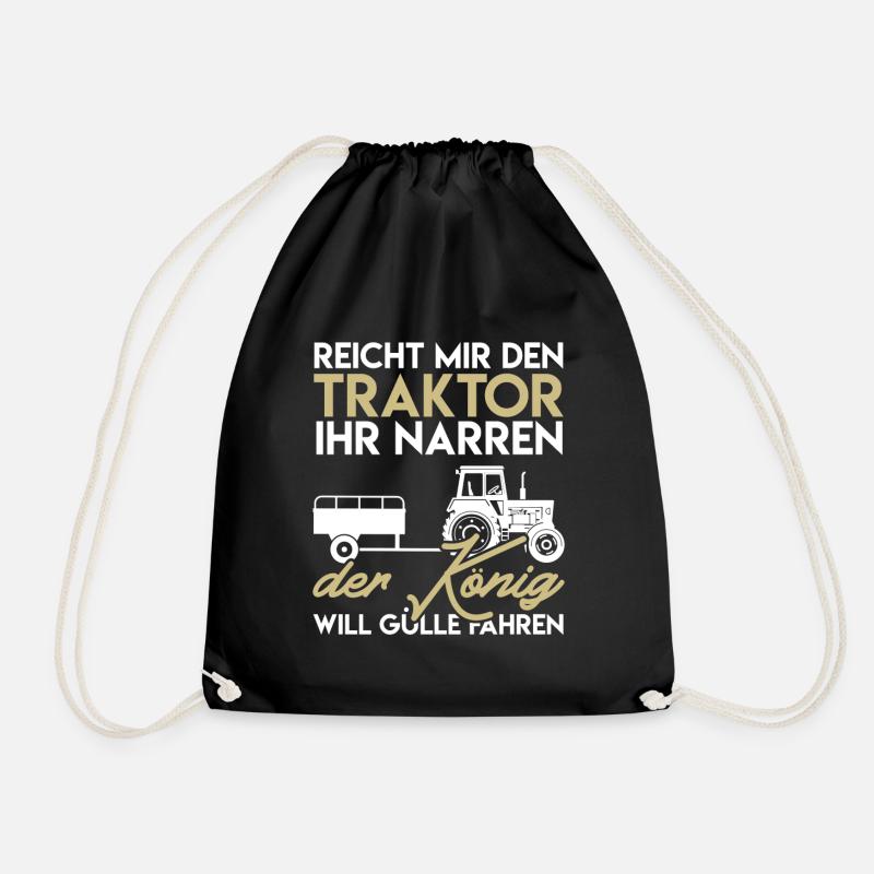 Landwirt Farmer Bauernhof Trecker Traktor Spruch - Turnbeutel - Schwarz