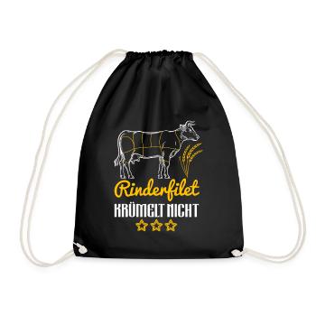 Rinderfilet Krümelt Nicht Grill Highlander - Turnbeutel - Schwarz - Vorne