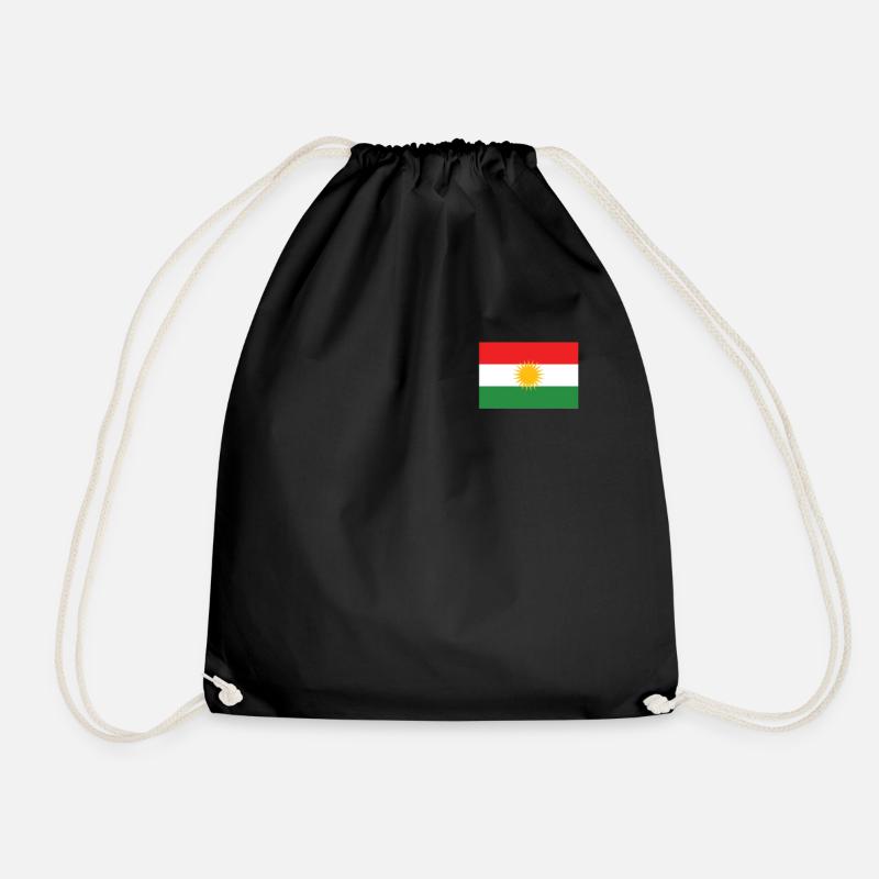 Kurdistan Kurdisch Flagge Kurden - Turnbeutel - Schwarz