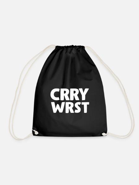 Love Currywurst Fast Food Imbiss - Turnbeutel - Schwarz
