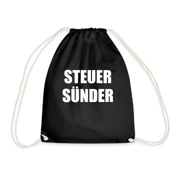 Steuersünder Steuer Finanzen Finazamt Fun Spruch - Turnbeutel - Schwarz - Vorne