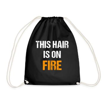 Ces cheveux sont en feu | Rousse au gingembre drôle - Sac de sport léger - noir - Devant