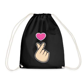 K-Pop Hand Symbol Kpop Heart Korean Love Music - Sac de sport léger - noir - Devant
