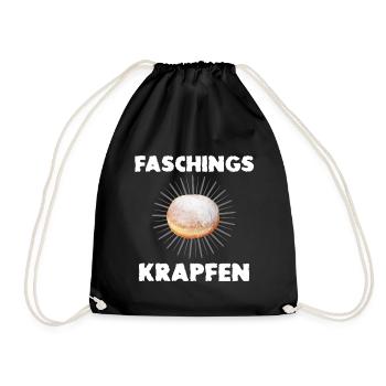 Faschingskrapfen Krapfenliebe Krapfen - Turnbeutel - Schwarz - Vorne