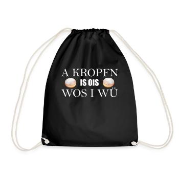 Krapfen Faschingskrapfen Kropfen Kropfn - Turnbeutel - Schwarz - Vorne