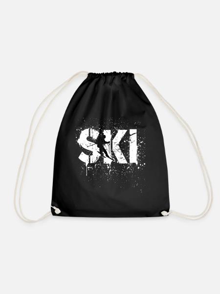 Ski Skifahren Skifahrer - Turnbeutel - Schwarz