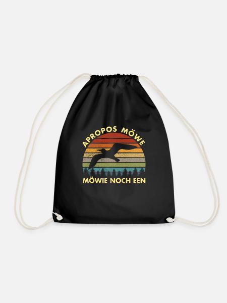 Apropos Möwe Sprüche - Turnbeutel - Schwarz