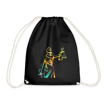 Lawyer lawyer judge Justitia gift - Drawstring Bag - black - Front