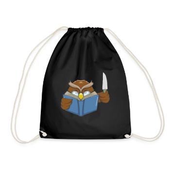 Lesen Eule Buchfans Lieblings Hobby Geschenk - Turnbeutel - Schwarz - Vorne