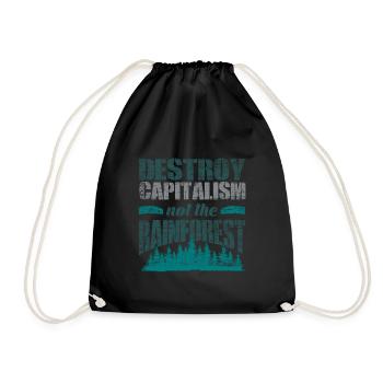 Rainforest environmental protection - Drawstring Bag - black - Front