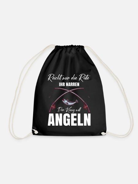 Lustiger Spruch Angler - Geschenkidee - Turnbeutel - Schwarz
