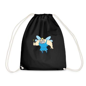 Fairy - Villain as fairy with crown and wand - Drawstring Bag - black - Front