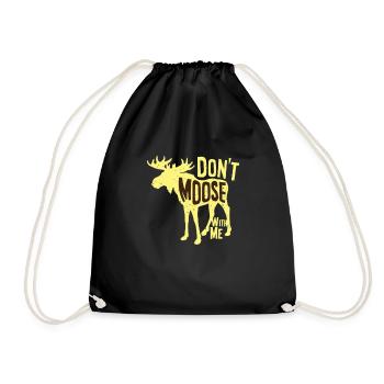 Elch - Silhouette, Don't Moose with me - Turnbeutel - Schwarz - Vorne