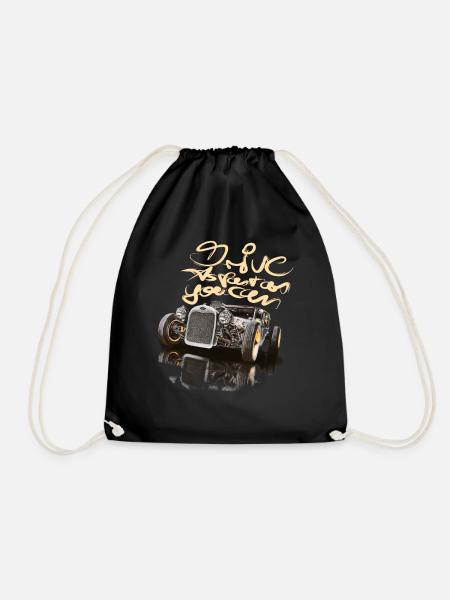 so fast ... hot rod rat-rod car - Drawstring Bag - black