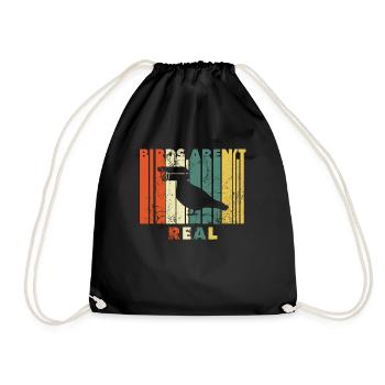Birds Aren´t Real - Vintage - Turnbeutel - Schwarz - Vorne