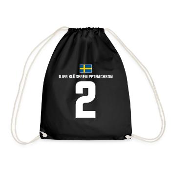 Schwedische Namen Fußball Sauf Mallorca Trikot - Turnbeutel - Schwarz - Vorne