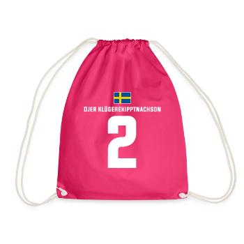 Schwedische Namen Fußball Sauf Mallorca Trikot - Turnbeutel - Fuchsia - Vorne