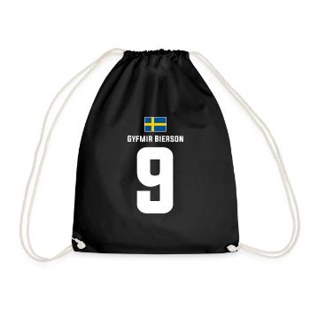 Schwedische Namen Fußball Sauf Mallorca Trikot - Turnbeutel - Schwarz - Vorne