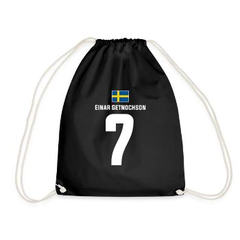 Schwedische Namen Fußball Sauf Mallorca Trikot - Turnbeutel - Schwarz - Vorne