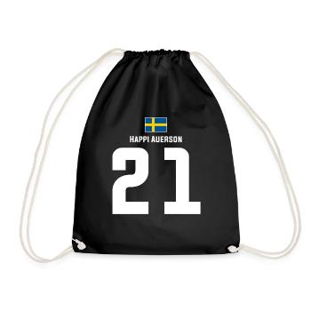 Schwedische Namen Fußball Sauf Mallorca Trikot - Turnbeutel - Schwarz - Vorne