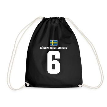 Schwedische Namen Fußball Sauf Mallorca Trikot - Turnbeutel - Schwarz - Vorne