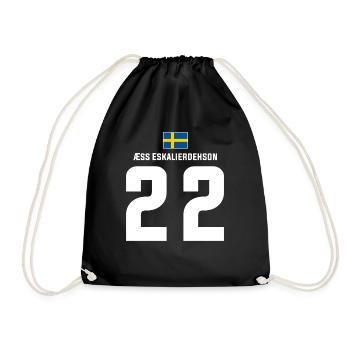 Schwedische Namen Fußball Sauf Mallorca Trikot - Turnbeutel - Schwarz - Vorne