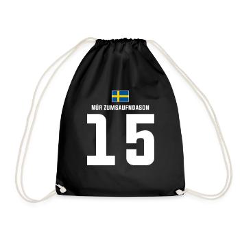 Schwedische Namen Fußball Sauf Mallorca Trikot - Turnbeutel - Schwarz - Vorne