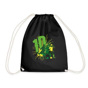 Football 10e anniversaire 10 ans - Sac de sport léger - noir - Devant