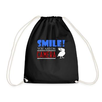 Souriez que vous êtes devant la caméra - Sac de sport léger - noir - Devant