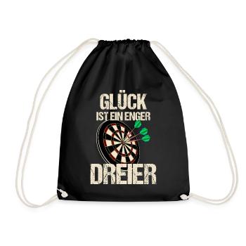 Lustiges Glück ist ein enger dreier Dart Spruch - Turnbeutel - Schwarz - Vorne
