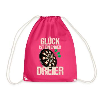 Lustiges Glück ist ein enger dreier Dart Spruch - Turnbeutel - Fuchsia - Vorne