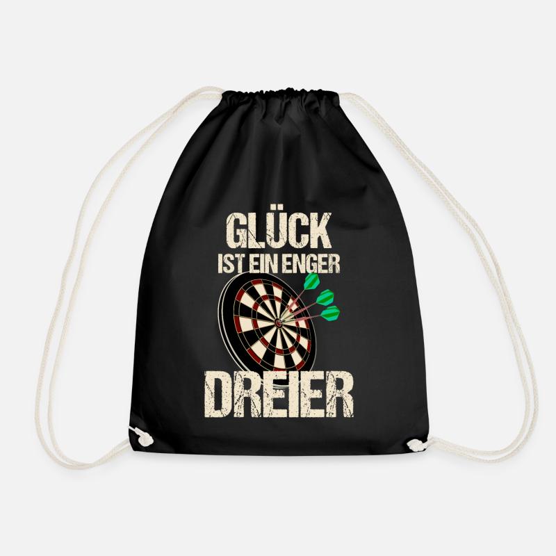 Lustiges Glück ist ein enger dreier Dart Spruch - Turnbeutel - Schwarz