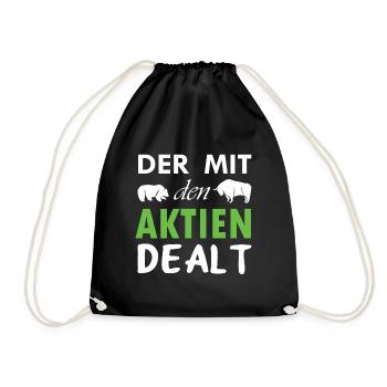 Aktionär Aktien Aktienhändler Trader - Turnbeutel - Schwarz - Vorne