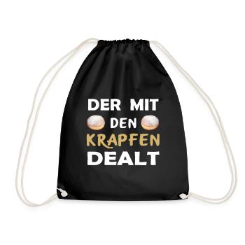Der mit den Krapfen dealt Krapfen Verkäufer - Turnbeutel - Schwarz - Vorne