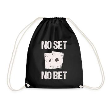 Lustiges no set no bet poker pokern Spieler Karten - Turnbeutel - Schwarz - Vorne