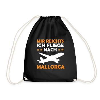 Mallorca Urlaub - Turnbeutel - Schwarz - Vorne