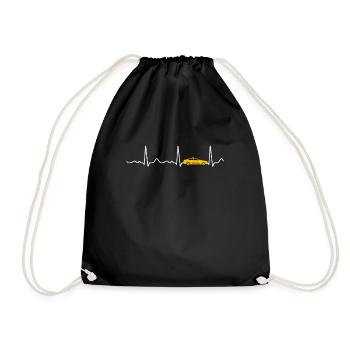 Taxi - pouls, ligne cardiaque, pouls, ECG - Sac de sport léger - noir - Devant