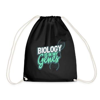 biology - Drawstring Bag - black - Front