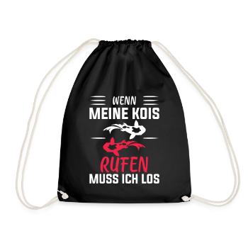 Koi Fisch Kois Geschenk - Turnbeutel - Schwarz - Vorne