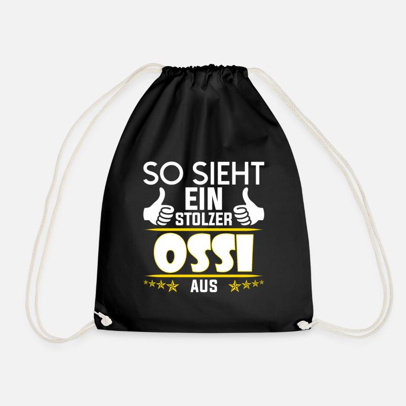 DDR Ossi Ostdeutschland Sachsen Geschenk & Osten - Turnbeutel - Schwarz
