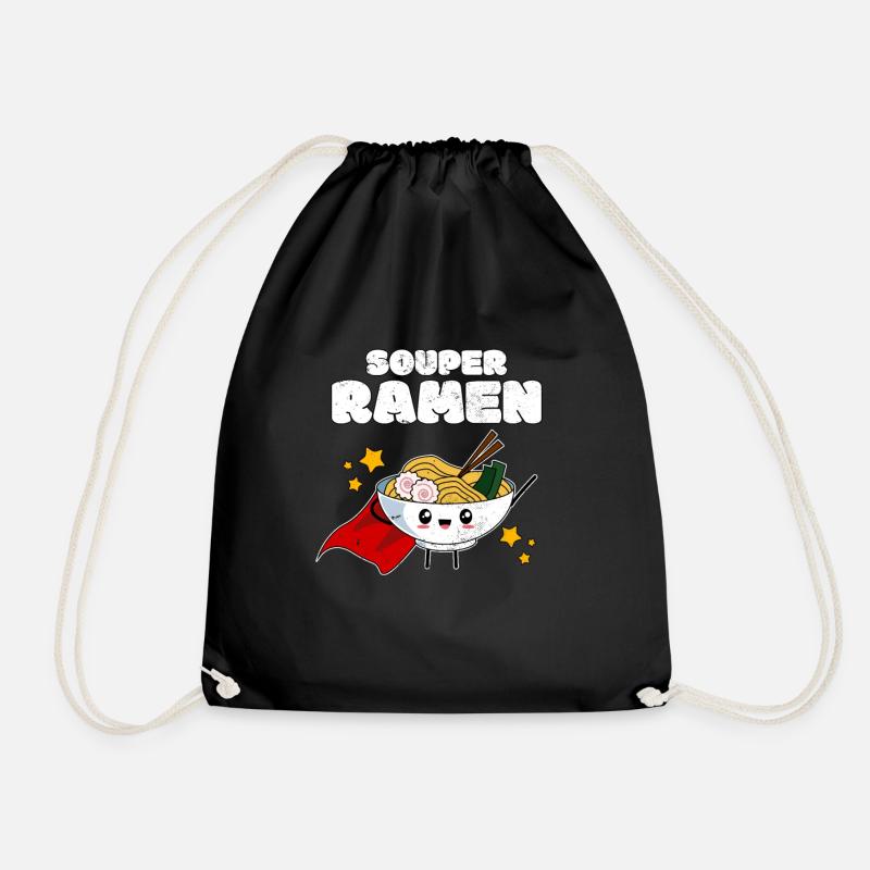 Superheld - Kawaii Ramen - Souper Ramen - Turnbeutel - Schwarz