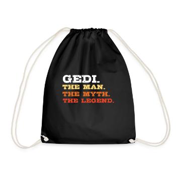 Gedi the man the myth the legend Patenonkel - Turnbeutel - Schwarz - Vorne