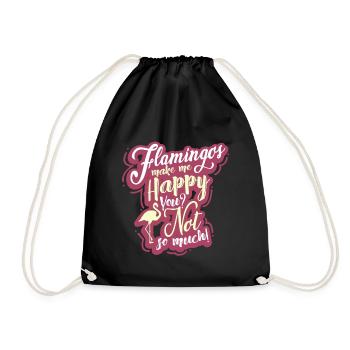 flamingo - Drawstring Bag - black - Front