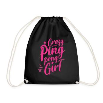 Fille de tennis de table - Sac de sport léger - noir - Devant