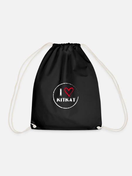 I love KitKat | Berlin | Club | Saying - Drawstring Bag - black