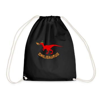 Chilisaurus Chili Dinosaur Hot Pepperoni Hot - Drawstring Bag - black - Front