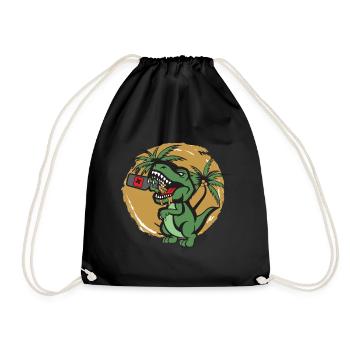 Drôle T-Rex alcool boire du vin de bière - Sac de sport léger - noir - Devant