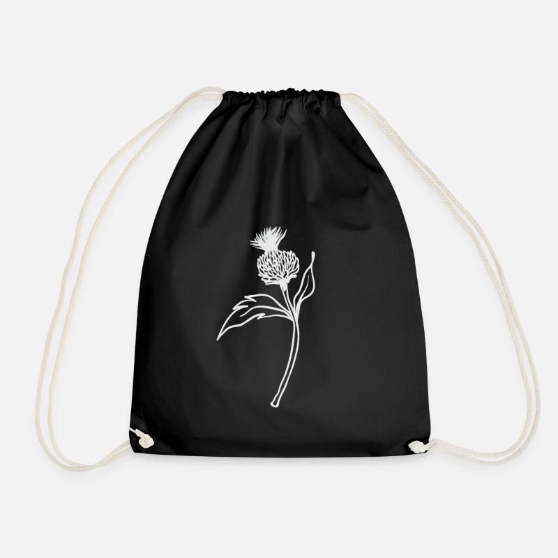 Distel / Schottland - Blüte am Stiel - Turnbeutel - Schwarz